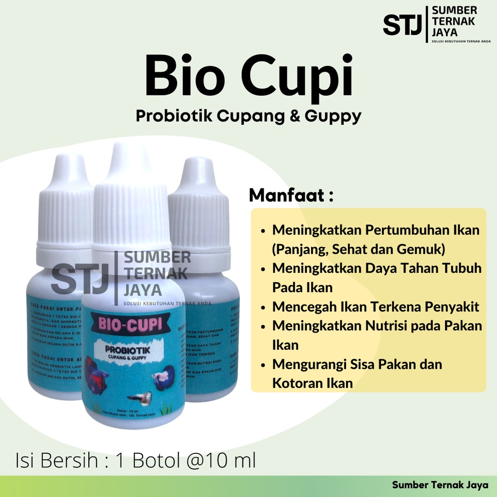 Bio Cupi Probiotik Cupang dan Probiotik Guppy Vitamin Suplemen Probiotik Ikan Cupang dan Ikan Guppy