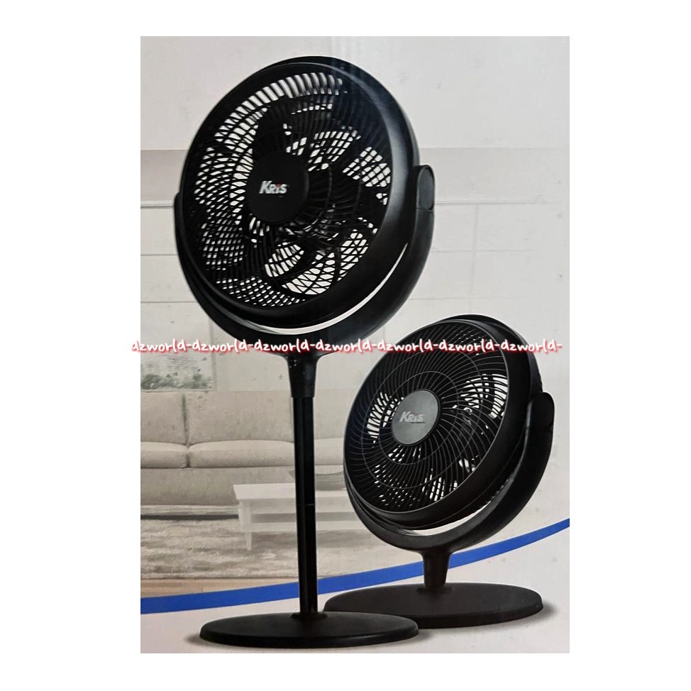 Kris Air Monster 2in1 Fan 12inch Kipas Angin Plastik Hitam Bisa Tinggi Pendek Lantai Krisbow 2 in 1 Black Airmonster 30cm