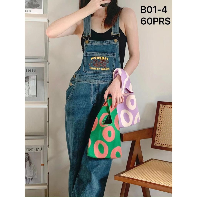 Tote Bag Mini Knitted Tas Korea Rajut Motif Tas BUFFOLLOW Bangkok Thailand Hand Bag Tebal