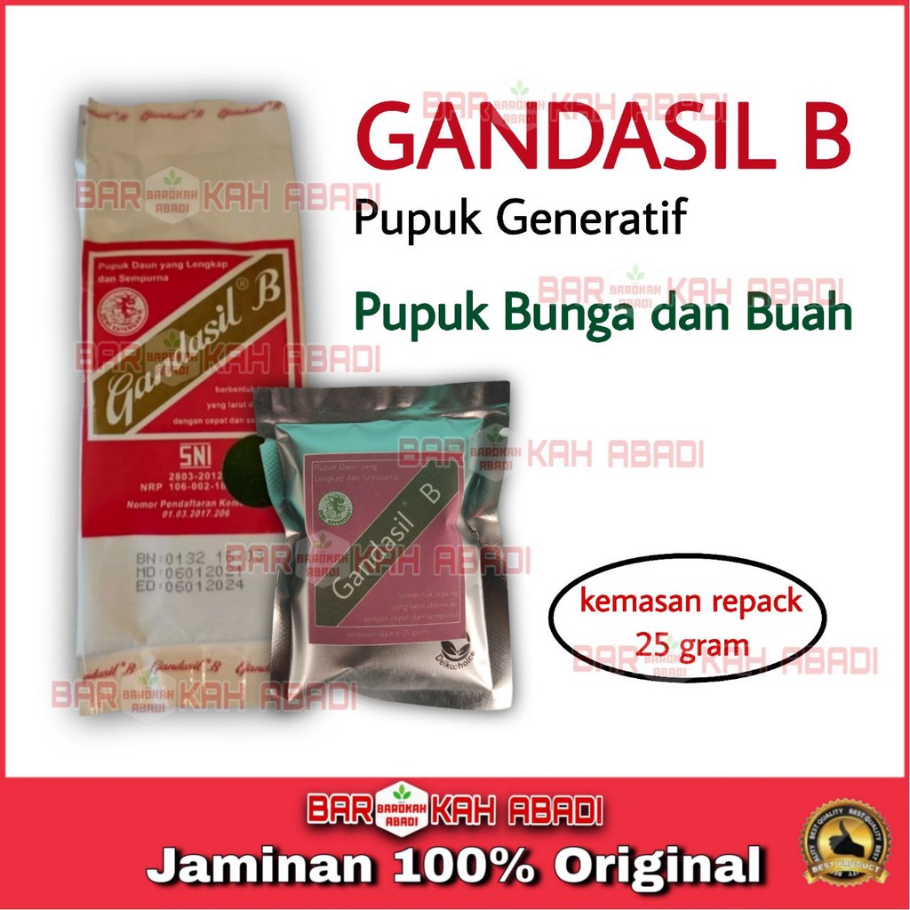 REPACK Pupuk Gandasil Buah 25gram | Gandasil B 25gram