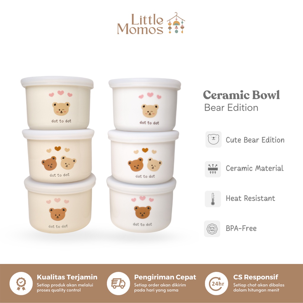 Little Momos Baby Food Container Ceramic MPASI Bowl Set 250 ML