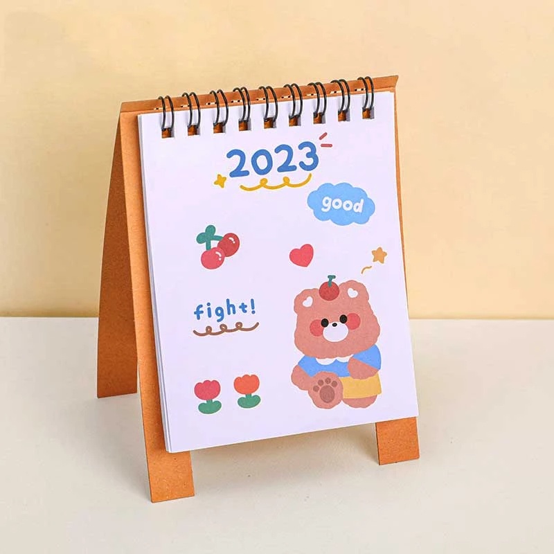 Kalender Meja Mini Motif Kartun Kawaii 2023 Untuk Kantor / Sekolah / Hadiah 2023