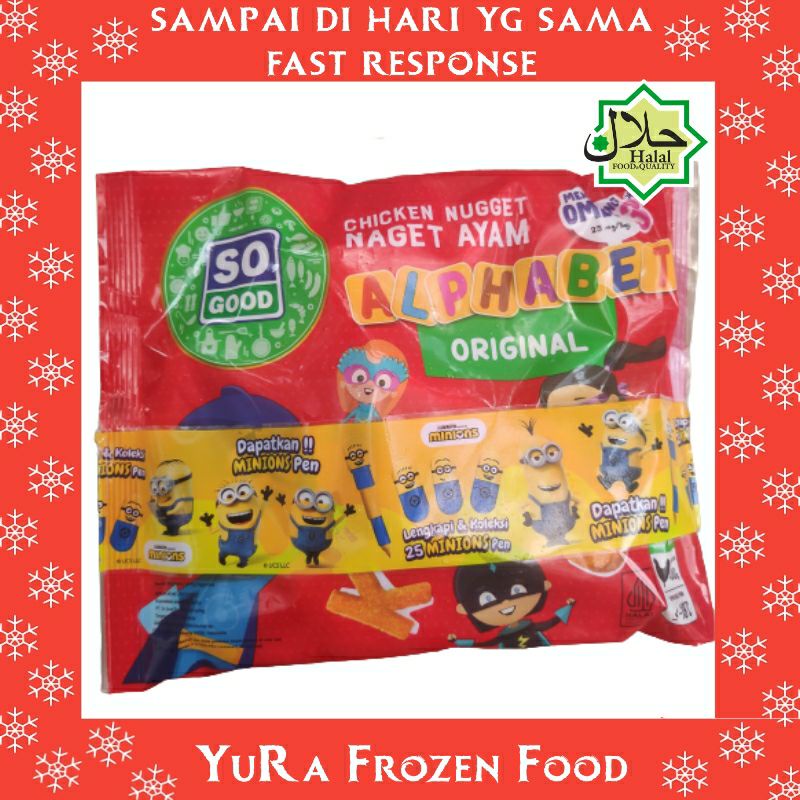 

SO GOOD Kids Chicken Nugget Dinobites / Animal Pizza / Alphabet / Jet Naget Ayam Original 400gr