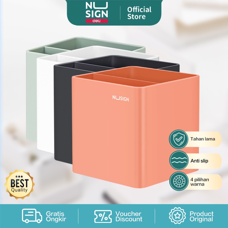 

Deli Nusign Pen Holder / Tempat Pulpen Kotak Mudah Dibersihkan NS011