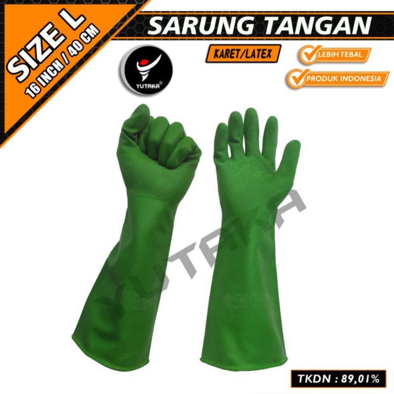 Sarung Tangan Karet Panjang/Sarung Tangan Latex Panjang 40 cm