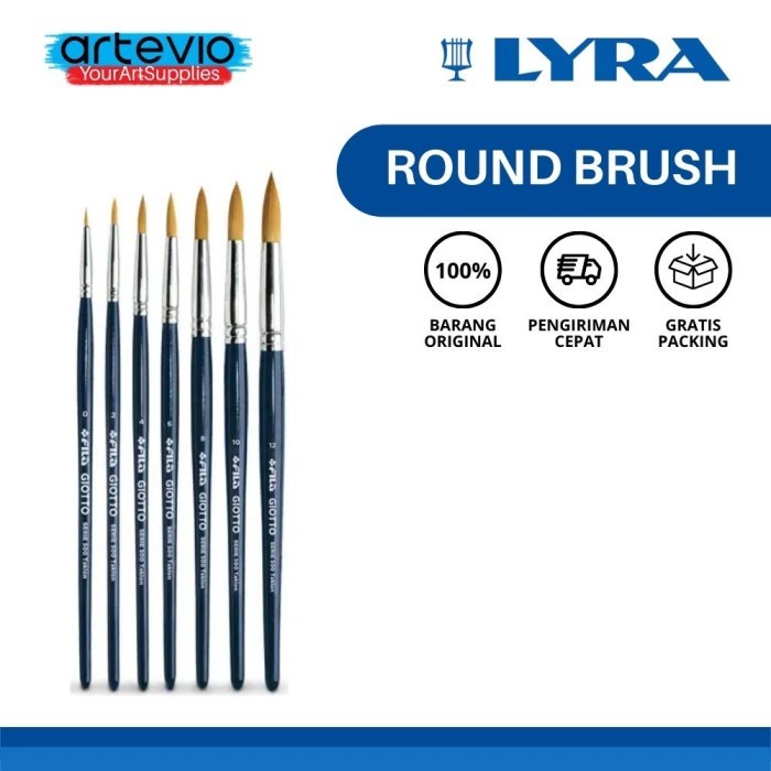 

Bergaransi Kuas Lukis Lyra Professional Taklon Art Brush Round Tip - Satuan Bagus