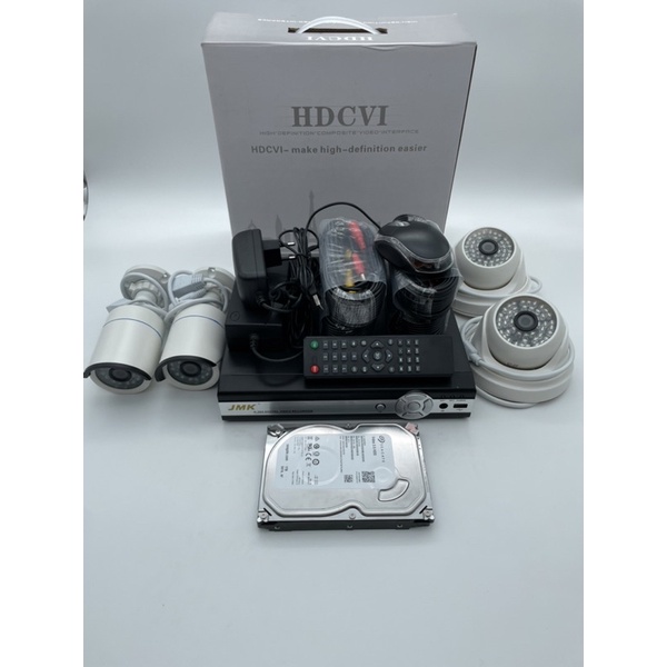 PAKET DVR HDCVI KIT 4ch CVI KIT paket dvr kit 4channel lengkap dengan cctv plus hardisk 500GB dan kabel cctv tidak bisa online hp