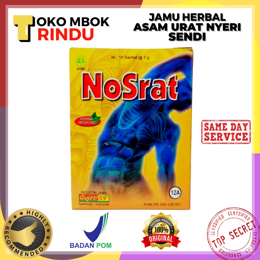 

Jamu Herbal Obat Suplemen Asam Urat Nyeri Sendi Ampuh Nosrat Gujati (Isi 10 Sachet)