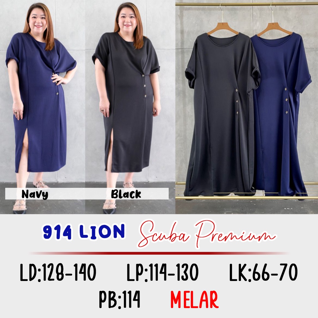 914 LION DRESS SCUBA WANITA BIGSIZE MURAH JUMBO PLUS SIZE