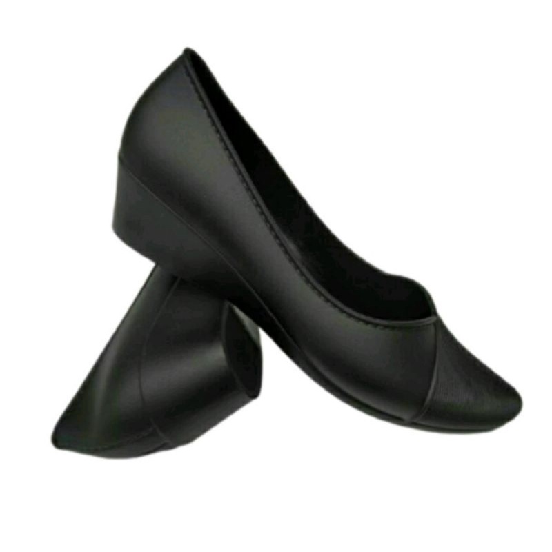 FUHAHA | sepatu wanita kerja hak 4 cm, fuhaha bahan karet