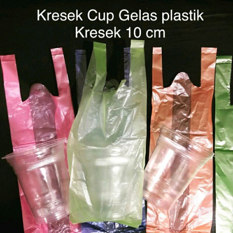 KANTONG GELAS PLASTIK WARNA WARNI HD JUS OZ 10X30 UKURAN 1 GELAS
