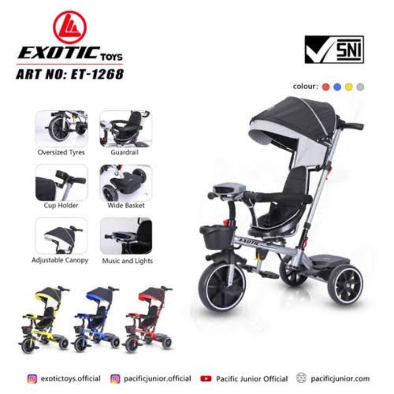 SEPEDA ANAK RODA 3 / TRICYCLE EXOTIC ET - 1268