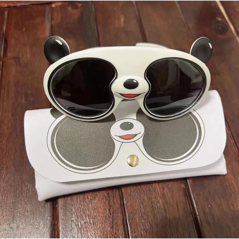 We Flower Kacamata Hitam Polarisasi Desain Kartun Panda 3D Bingkai Silikon Lembut Untuk Anak Laki-Laki Dan Perempuan