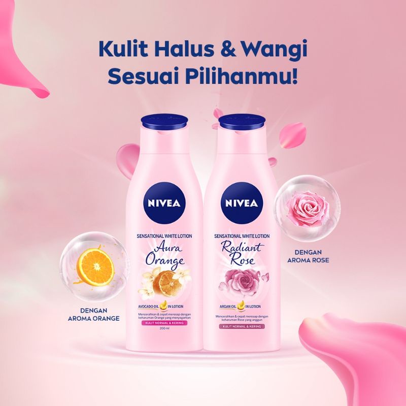 NIVEA Sensasional White Lotion Radiant Rose 200ml