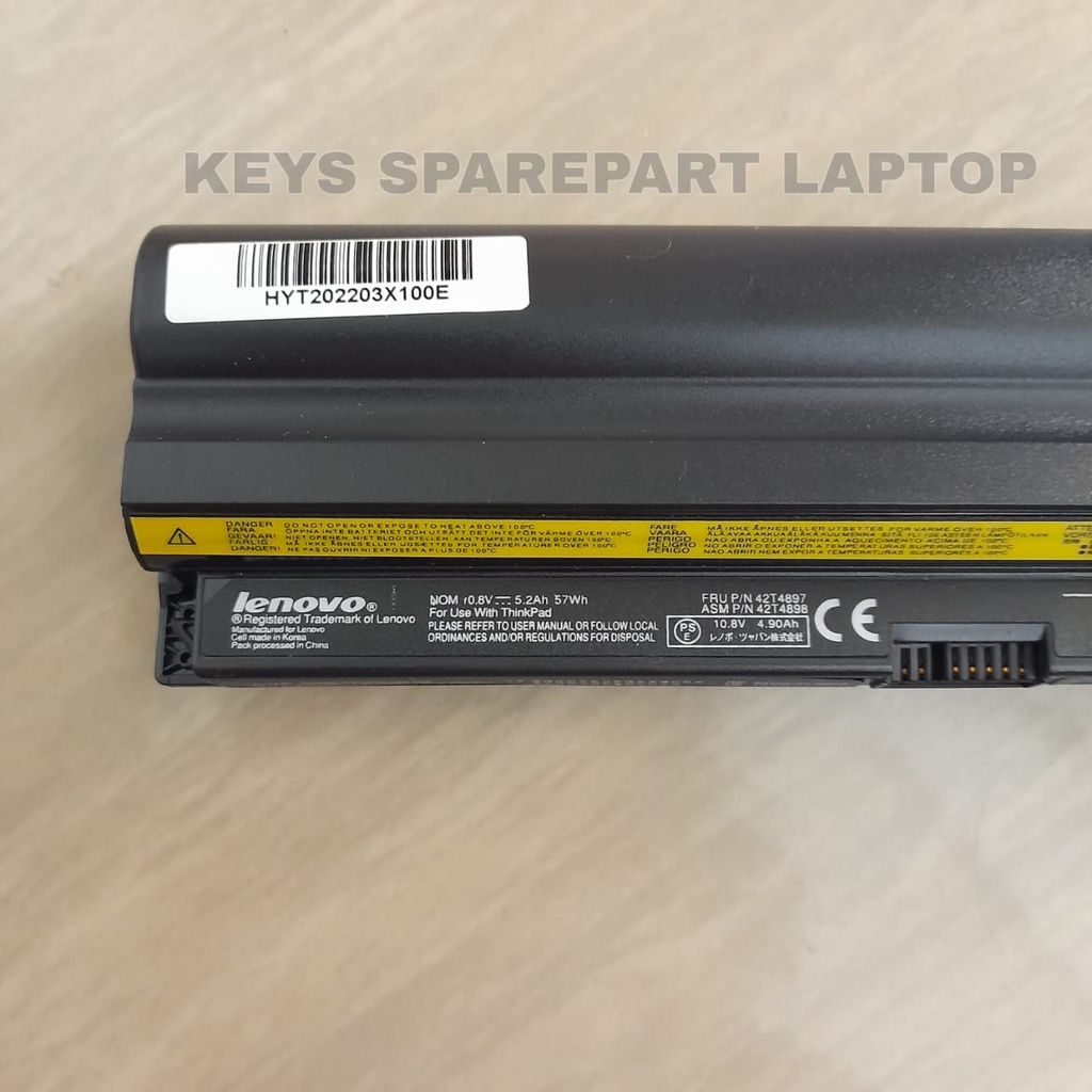 Baterai Battery Batre Laptop Ibm Lenovo Thinkpad Edge 11 X100 X100e X120e E10 E30 X120 42T4788 Series