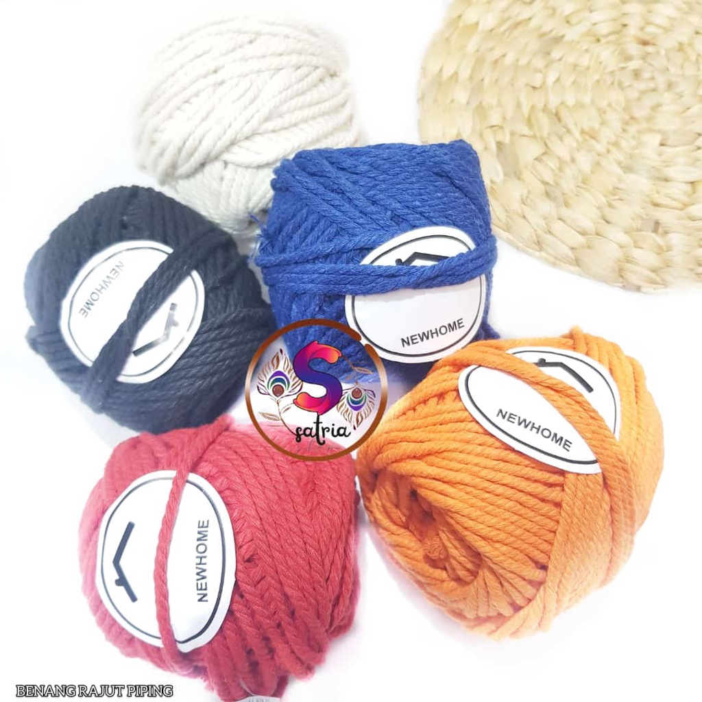 benang rajut piping 9 ons/benang macrame warna warni/benang piping
