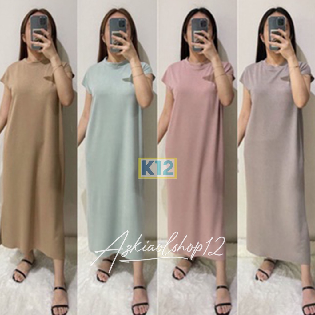 ( BISA COD ) SPAN DRESS MAXI LENGAN PENDEK / INNER SPAN KAOS POLOS LENGAN PENDEK