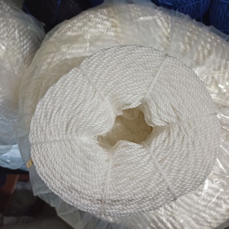 tali tambang jaring 3mm per roll warna putih, tali ikat, tali jaring futsal, voly, golf.