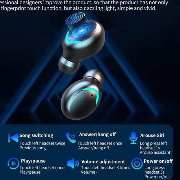 TRXG1s6R--Promotion Top Value TWS F9-5 Bluetooth Headset Wireless Touch Display