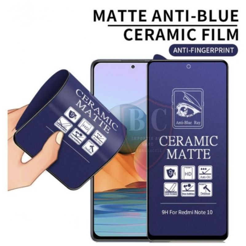 OKS - OPPO Anti Gores Ceramic Blue Matte Anti Radiasi Pelindung Layar Hp Ceramic Anti Blue Ray Matte