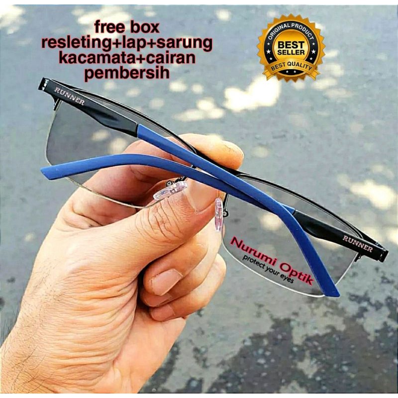 KACAMATA PROGRESIF DOUBLE FOKUS LENSA PHOTOCROMIC BLURAY BLUCROMIC