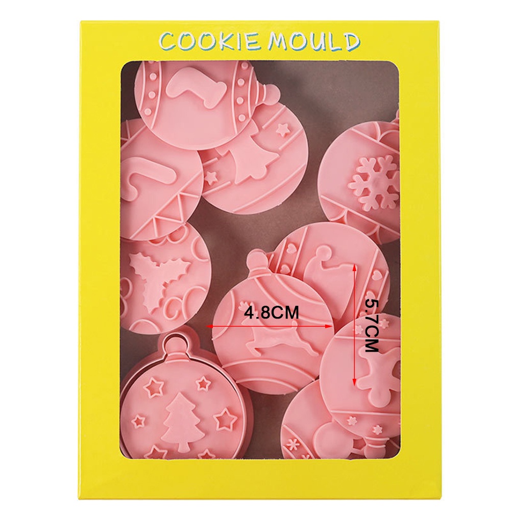 10pcs / Set Cetakan Kue / Coklat / Sandwich / Cookies / Fondant Desain Natal