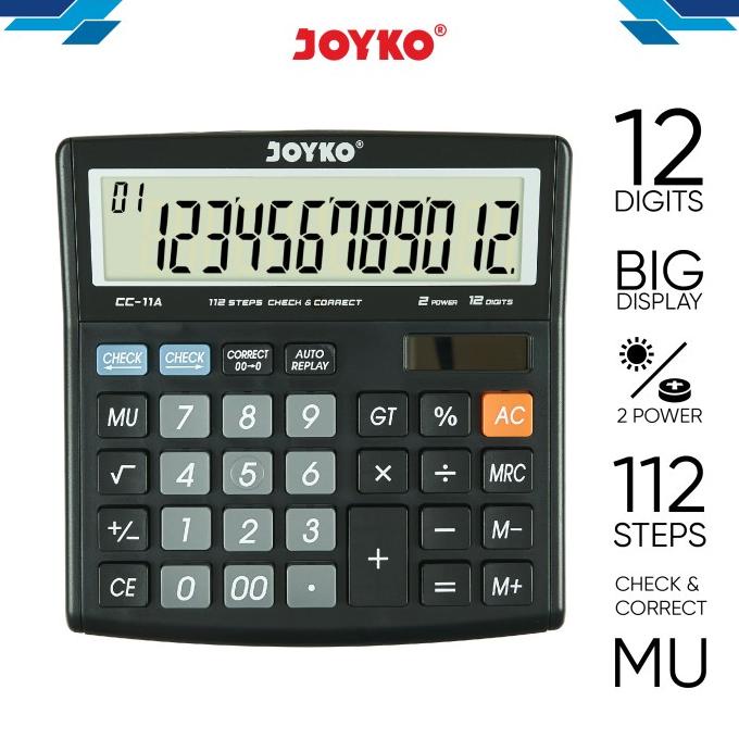 

[COD] Calculator / Kalkulator Joyko CC-11A / 12 Digits / Check Correct BERKUALITAS Kode 1362