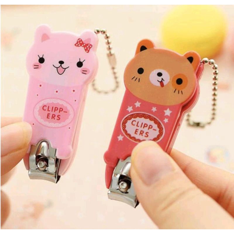 Gunting Kuku Karakter Anak Nail Clipper Mini Hadiah Souvenir Lucu dengan Gantungan