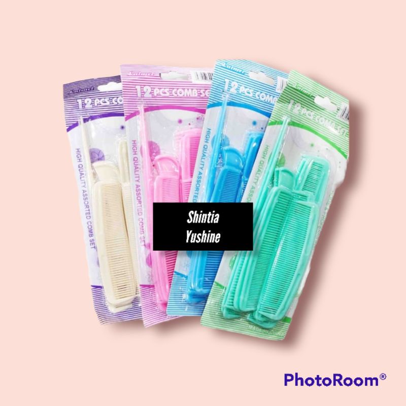 sisir rambut set isi 12