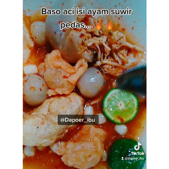 Jual Baso Aci Isi Ayam Suwir Pedas Kuah Instan Kemasan Vacum Enak Dan