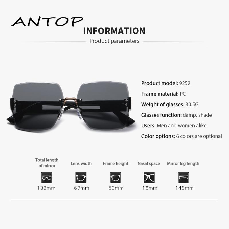 【antop】Kacamata Tanpa Bingkai Lensa Tidak Teratur Perlindungan UV Untuk Wanita