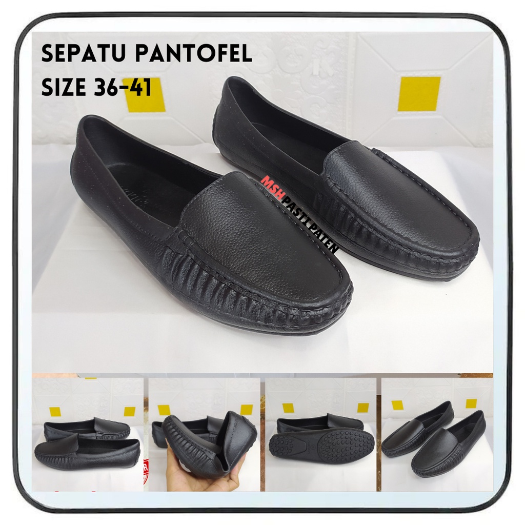 Sepatu pantofel hitam wanita Sepatu formal wanita Sepatu kerja nyaman