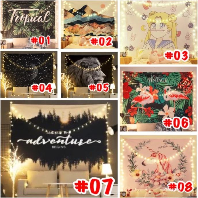 Wallpaper kain nordic tapestry kain dinding permadani kain background