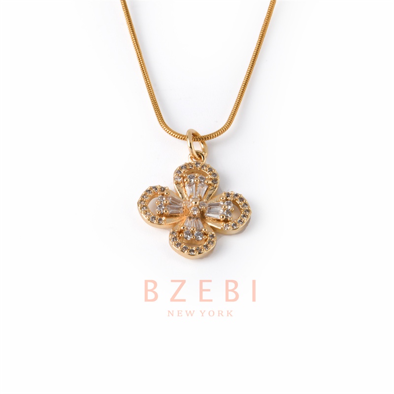 Kalung Emas 18k Dengan Liontin Berlian Bahan Titanium Steel Anti Karat Gaya Korea 151n Untuk Wanita