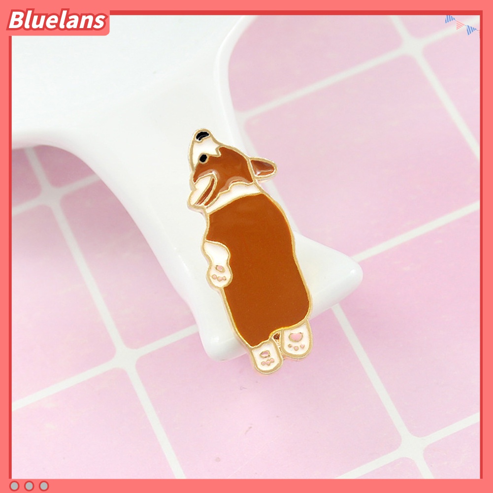 Bluelans Bros Pin Enamel Bentuk Anjing Corgi Untuk Jaket Denim Sweater Scarf Unisex