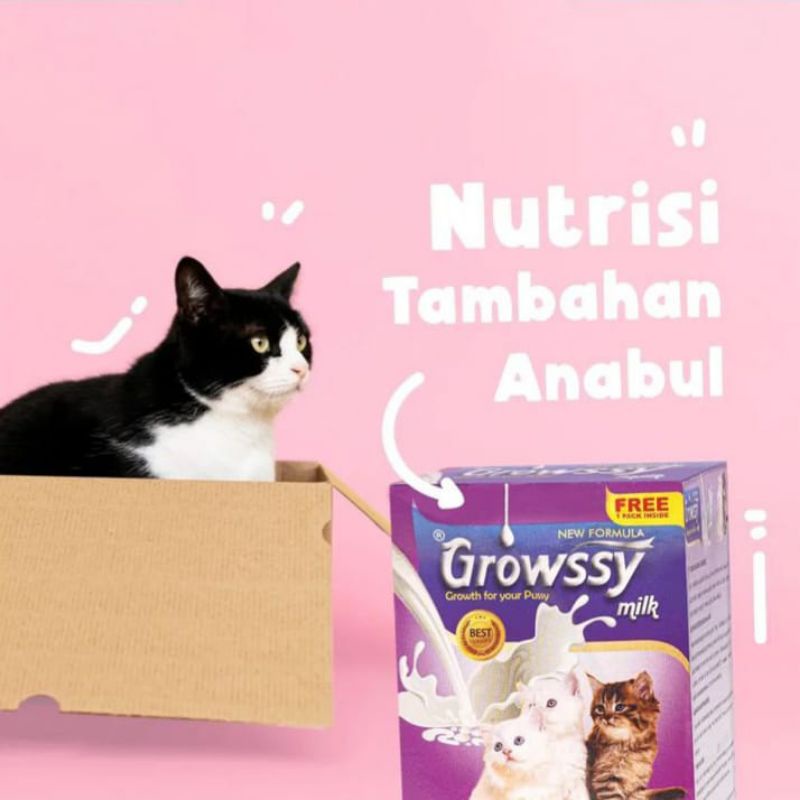 SUSU KUCING GROWSSY MILK 20gr SACHET || KITTEN CAT 20 GRAM BABY MILK