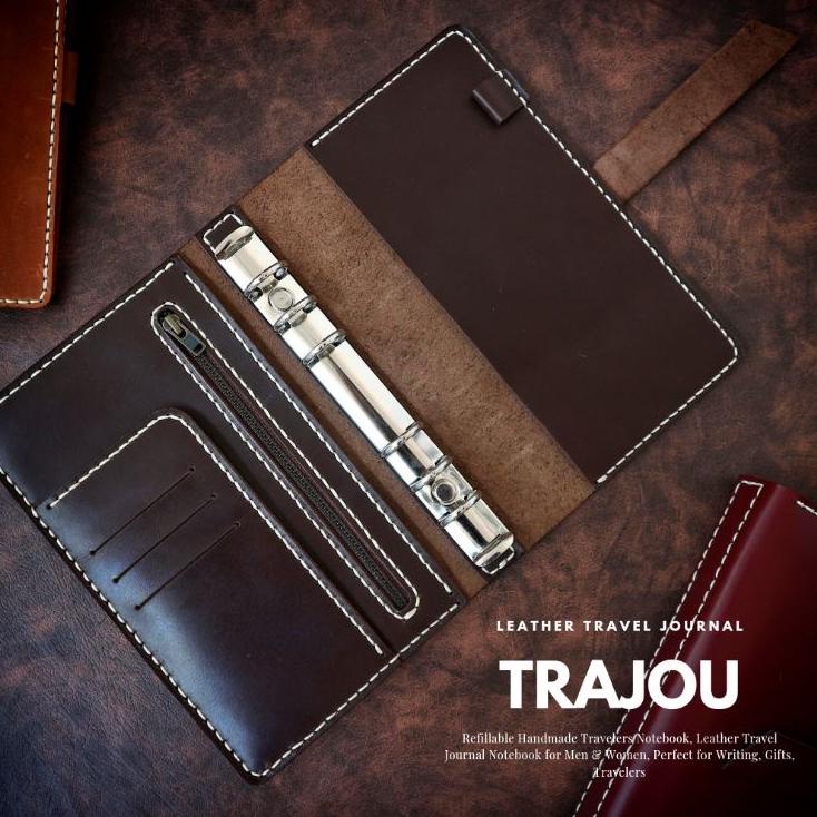 

Dapatkan Buruan Binder A6 Kulit Asli 6 Ring Travel Journal Leather