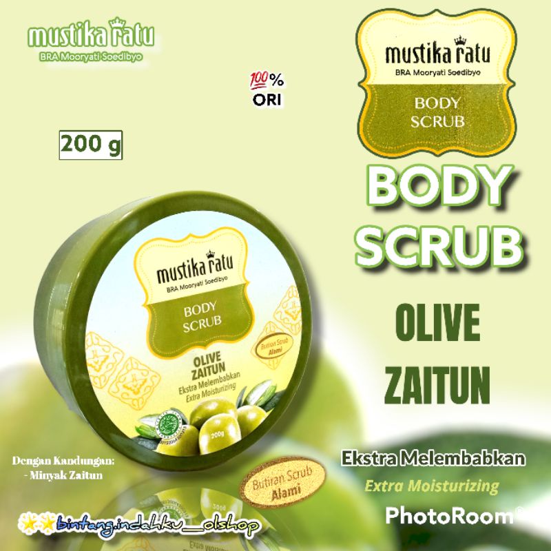 #MUSTIKA RATU# LULUR BADAN ZAITUN~BODY SCRUB ZAITUN 200gr