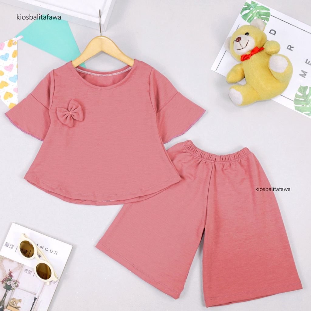 [POLOS] Setelan Lucy uk 2-3 Tahun / Baju Anak Perempuan Set Atasan Balita Blouse Kulot Balita Cewek