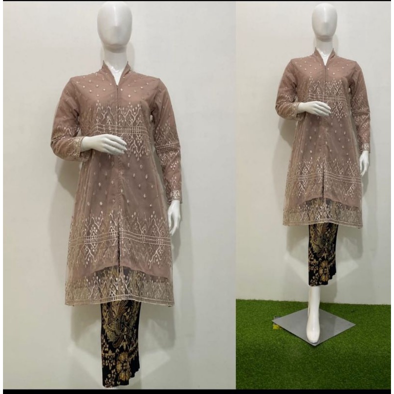 Rendy setelan kebaya tunik busui//kebaya modern//kebaya wisuda//kebaya brokat modern//kebaya tunik melayu busui