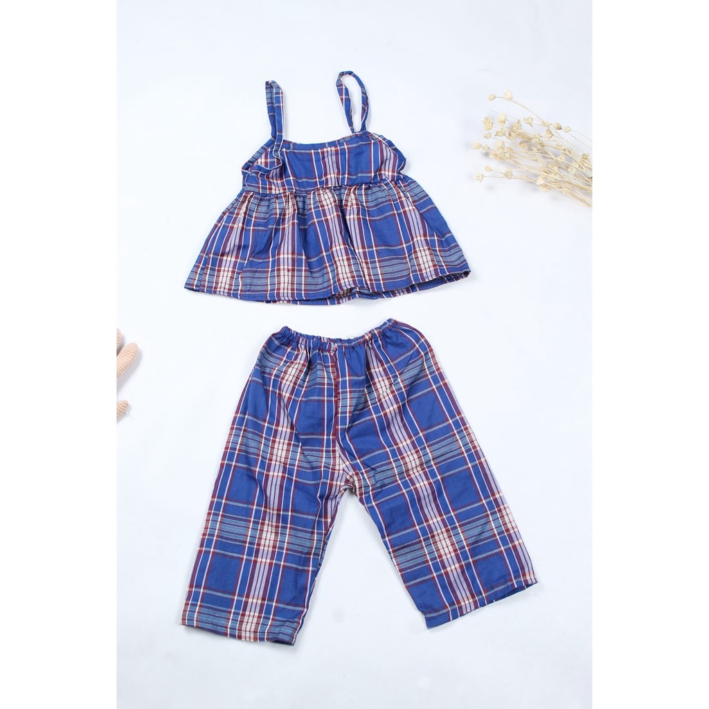 BEFAST - ZTL Setelan Anak DALIAH / SET ANAK CANBERRA / Oneset Motif Kotak-Kotak / Setelan Anak Perempuan / Pakaian Casual Anak Perempuan / Set Atasan Tanktop+Celana Panjang / Fashion Anak Jalan-Jalan / Oneset Anak keluaran Terbaru