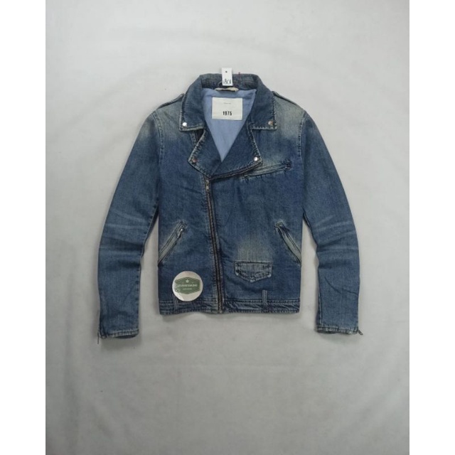 Zara man denim double bikers ramones jacket