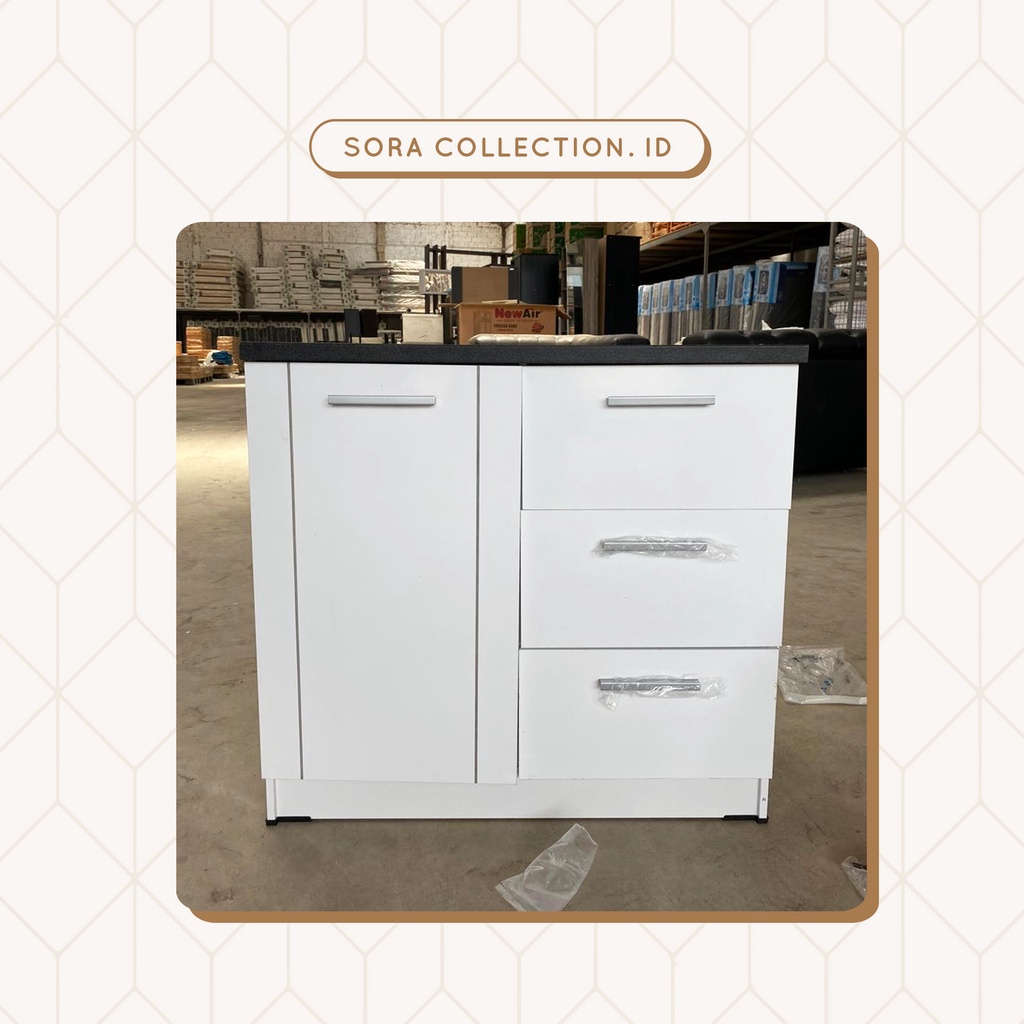 Lemari Cabinet Buffet Rak Serbaguna Kitchen Set Dapur 2 Pintu Bahan PVC