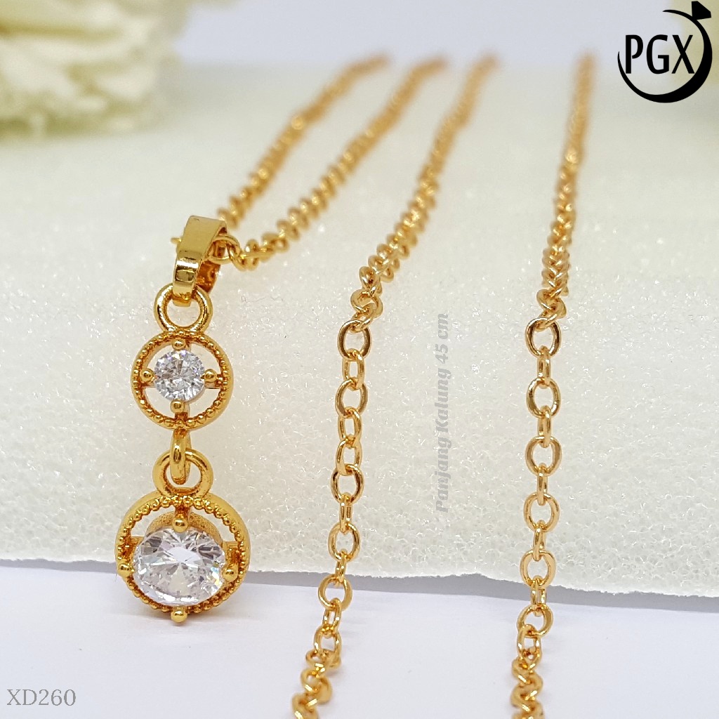 PGX Kalung Wanita Xuping Aksesoris Fashion Perhiasan Lapis Emas XD260