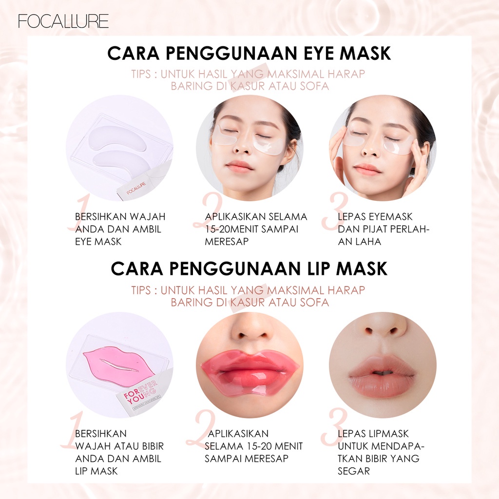 FOCALLURE Vitamin E Cherry Lip Mask &amp; Eye mask Skin Care Untuk Mata FASC02