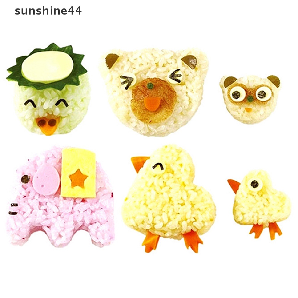 Sunshine 1 Set 3 in 1 Cetakan Bento / Onigiri Bentuk Ekspresi Wajah