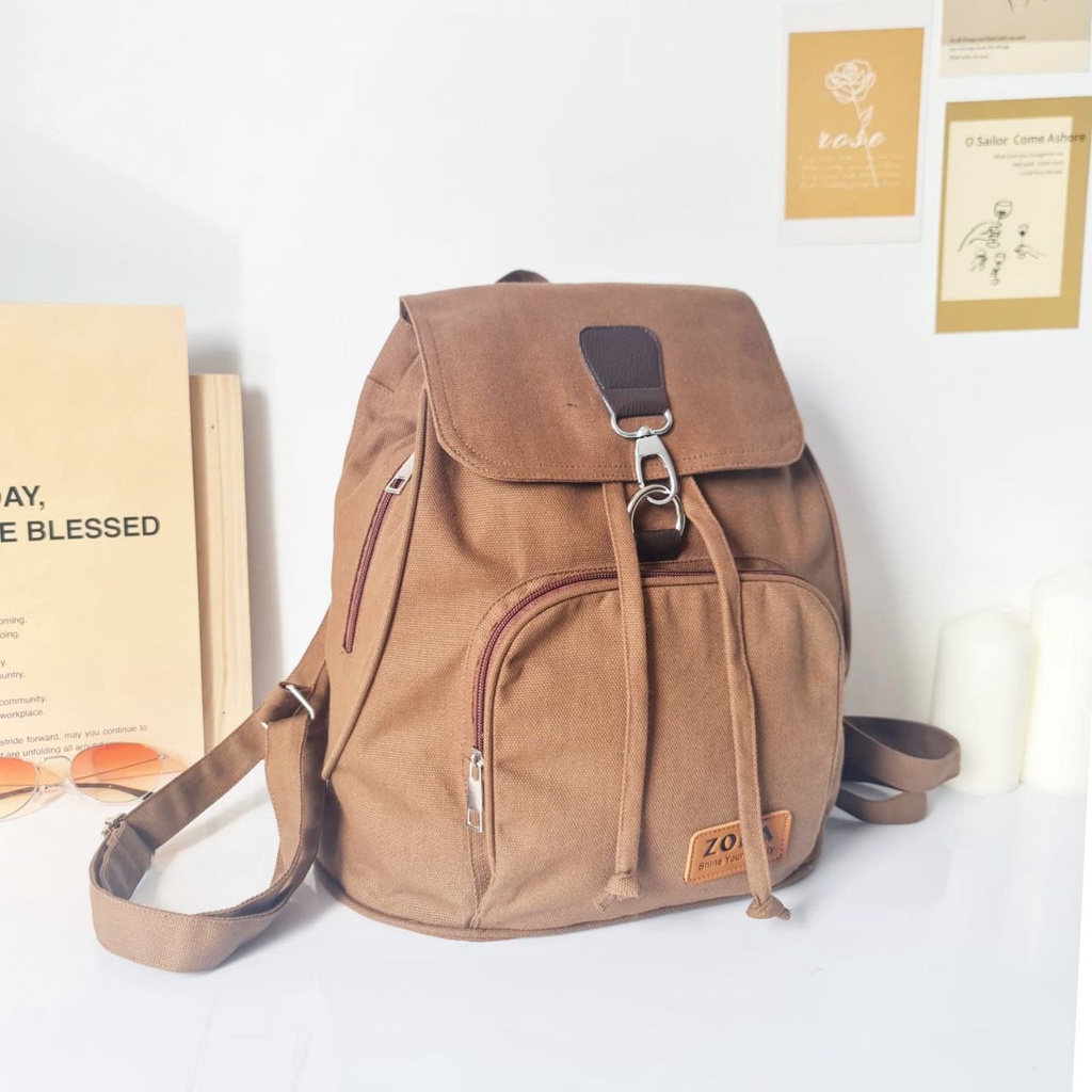 ZORA - Momo - Backpack Canvas -Tas Ransel Wanita