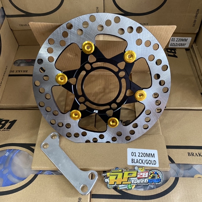 DISC CAKRAM DEPAN FLOTING MIO FINO SOUL XEON BY 8.1 UKURAN 220 MM MADE IN THAILAND BAUT PIRINGAN 4 LUBANG / PIRINGAN CAKRAM DEPAN UKURAN 220 MM PNP MOTOR MATIC MIO SPORTY NEW MIO SMILE SOUL KARBU FINO KARBU XEON BY 8.1 MADE IN THAILNAD