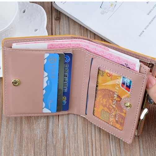 DOMPET LIPAT WANITA IMPORT KECIL KULIT KUNING MANYIDI SONARO WA588Y1 MINI SLOT UANG KOIN PENDEK KEKINIAN FASHION KOREA SIMPLE KARTU CASUAL BRANDED REMAJA BATAM ORI