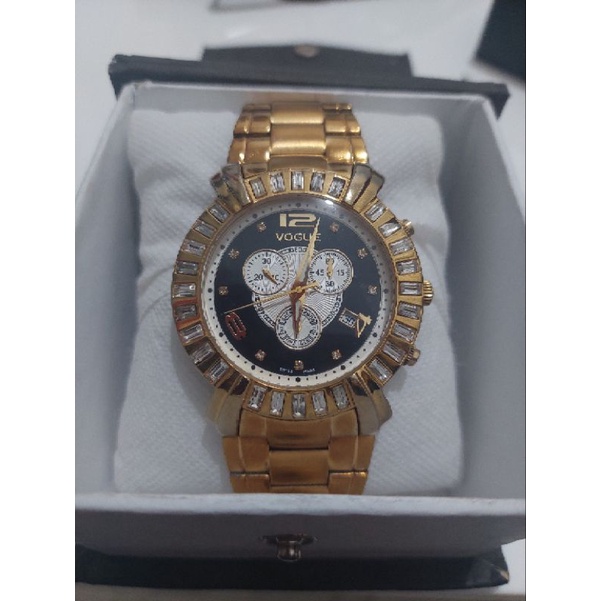 Jam tangan original Vogue chronograph mulus preloved second bekas